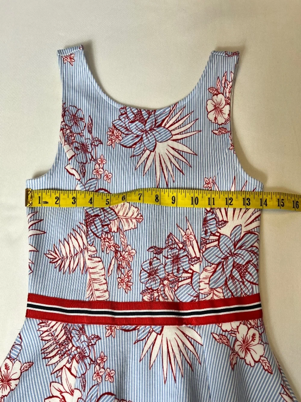 *FIRM PRICE* Janie and Jack Floral with Blue and White Vertical Striped Pattern